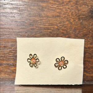 Gold Flower Stud Earrings